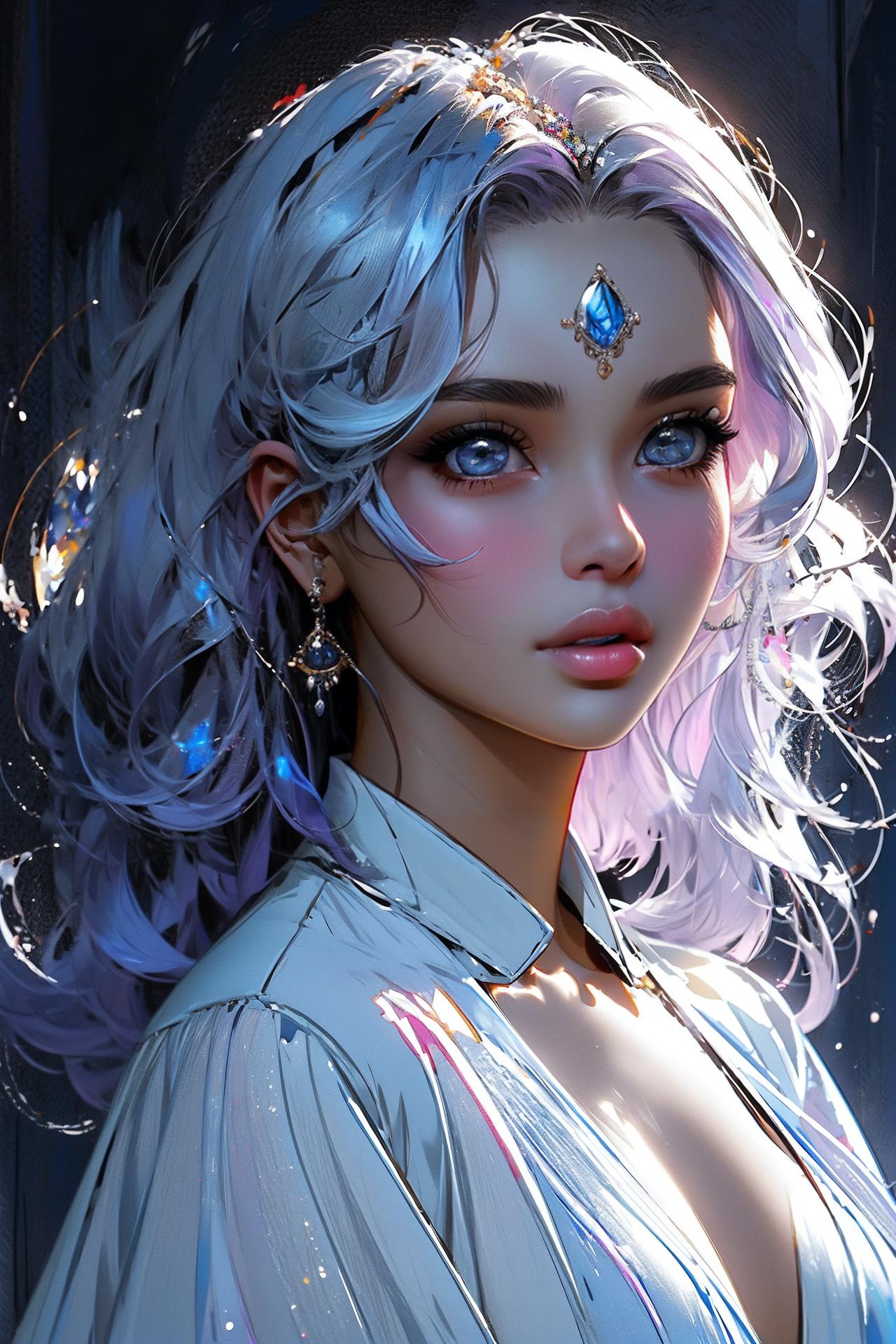 Beautiful moon goddess - AI Photo Generator - starryai